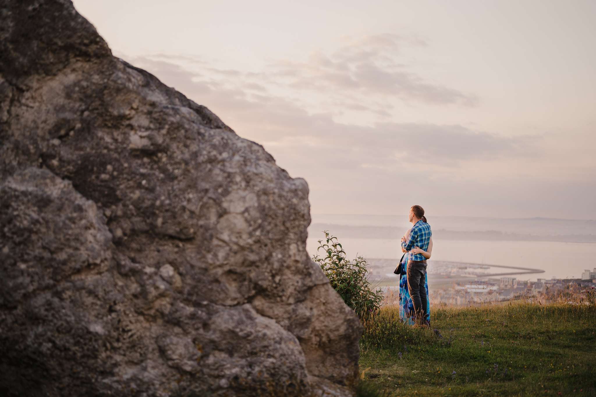 Cornwall Wedding Photography. A beautiful Engagement Shoot at sunset around the the stunning Portland, Dorset.