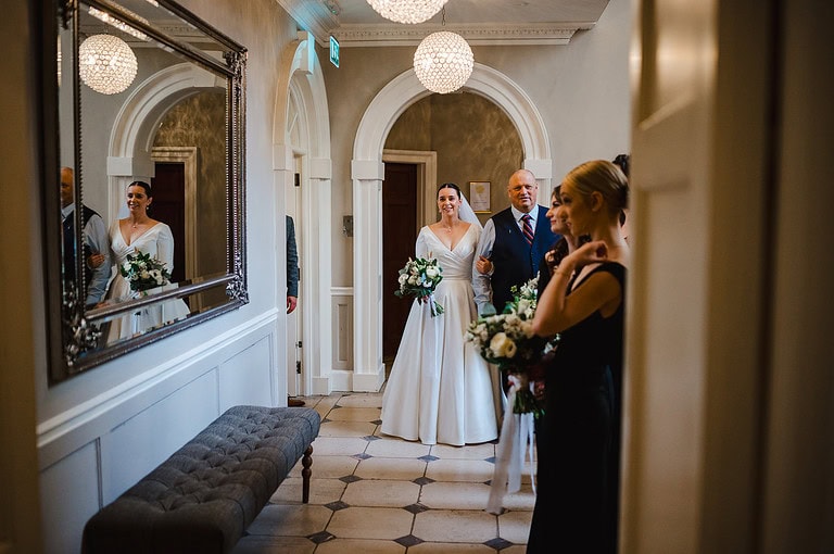 Waiting to walk down the wedding  aisle