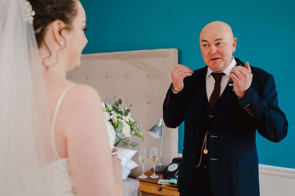 Father of the bride wipes away tears - Your Ultimate Guide To Creating Your Wedding Day Timeline (Part Two)