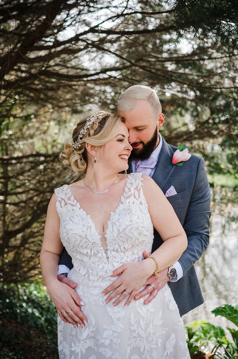 Couple portraits during a sunny Spring Wedding at Chycara