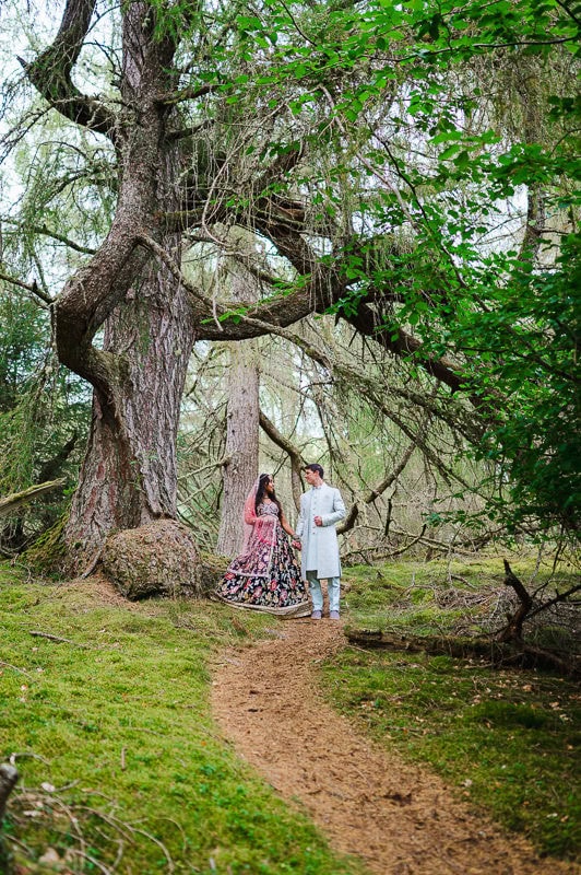 Standing beneath the giant trees in Scotland
