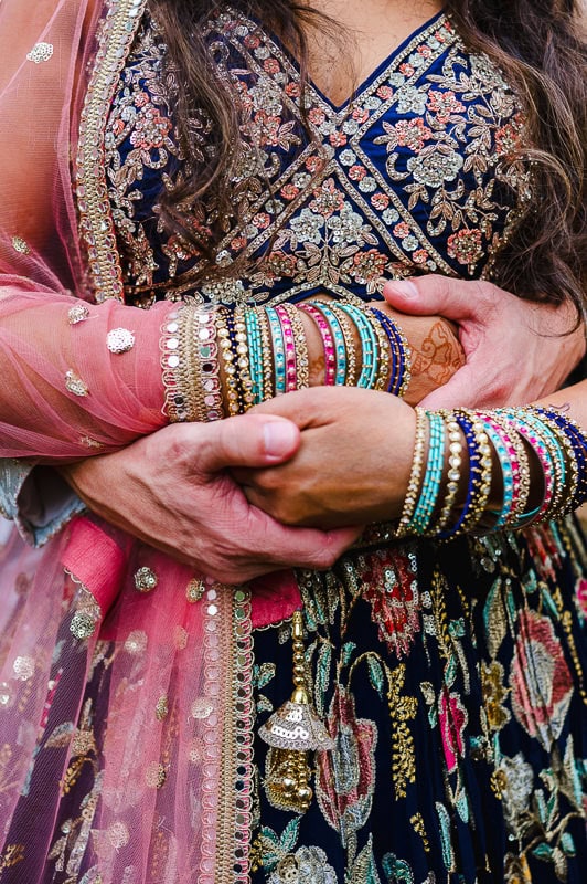 The colour and beauty of the intricate details as the happy couple celebrate their infusion wedding in Scotland