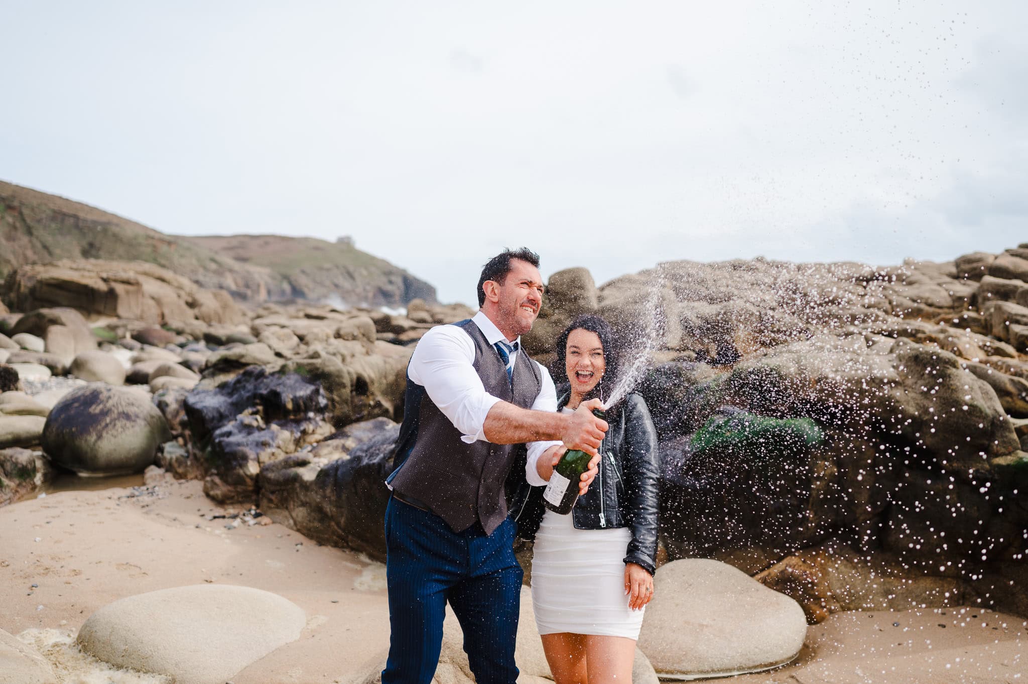 Pop the champagne to celebrate your elopement wedding in Cornwall